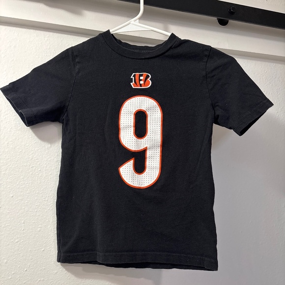 Cincinnati Bengals Shirt Size 5/6 Joe Burrow Black Short Sleeve NFL NIke TEE - Picture 1 of 5